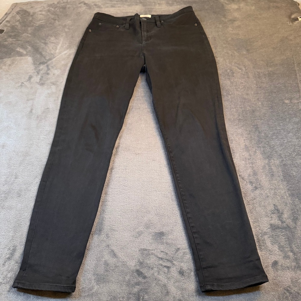 J Crew 9" High Rise Toothpick Jeans Womens Size 30 Black Skinny Stretch